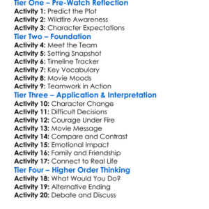 Only The Brave 2017 Worksheet Activity Booklet