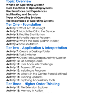 Operating Systems Fundamentals Worksheet Activity Booklet