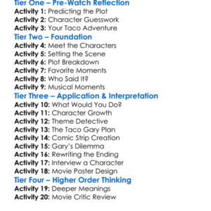 Operation Taco Garys 2024 Worksheet Activity Booklet