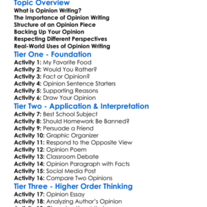 Opinion Writing Worksheet Activity Booklet