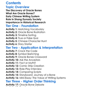 Oracle Bones And Early Chinese Writing Worksheet Activity Booklet