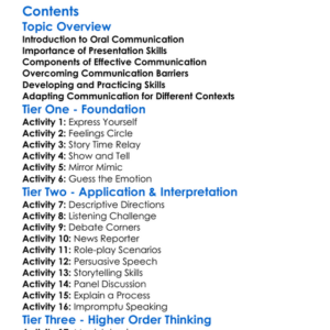 Oral Communication And Presentation Skills Worksheet Activity Booklet
