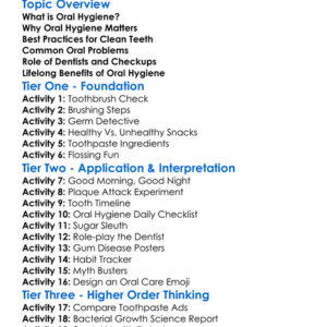 Oral Hygiene Worksheet Activity Booklet