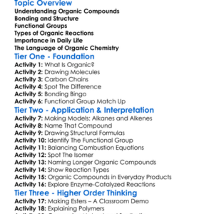 Organic Chemistry Fundamentals Worksheet Activity Booklet