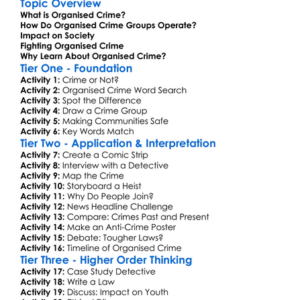 Organised Crime Worksheet Activity Booklet
