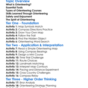 Orienteering Basics Worksheet Activity Booklet