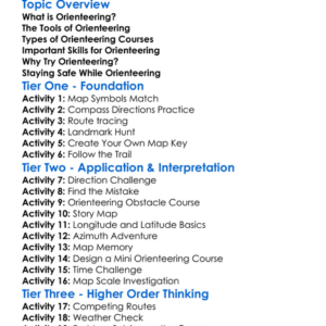 Orienteering Skills Worksheet Activity Booklet