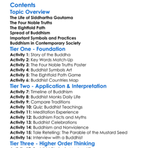 Origins And Development Of Buddhism Worksheet Activity Booklet