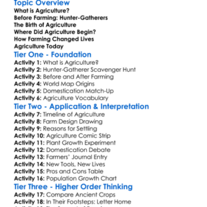 Origins Of Agriculture Worksheet Activity Booklet