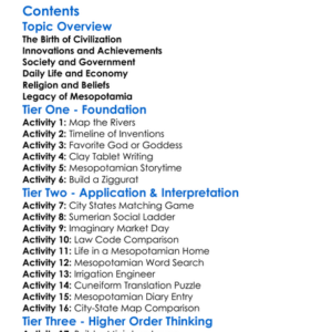 Origins Of Civilization In Mesopotamia Worksheet Activity Booklet