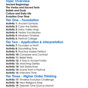 Origins Of Hinduism Worksheet Activity Booklet