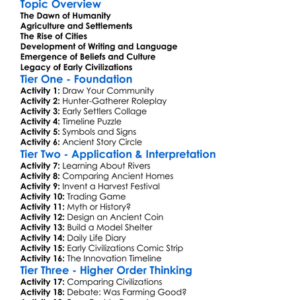 Origins Of Human Civilization Worksheet Activity Booklet