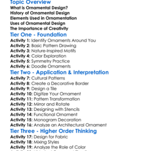 Ornamental Design Worksheet Activity Booklet