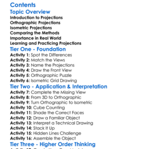 Orthographic And Isometric Projections Worksheet Activity Booklet