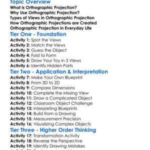 Orthographic Projection Worksheet Activity Booklet
