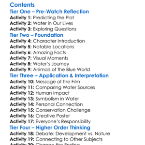 Our Blue World A Water Odyssey 2024 Worksheet Activity Booklet