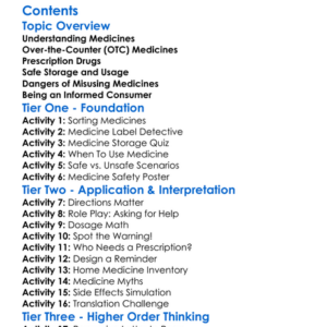 Over-The-Counter And Prescription Drug Safety Worksheet Activity Booklet