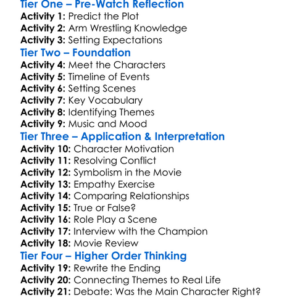 Over The Top 1987 Worksheet Activity Booklet