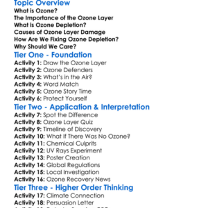 Ozone Depletion Worksheet Activity Booklet