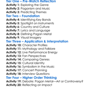 Pagan Metal A Documentary 2009 Worksheet Activity Booklet