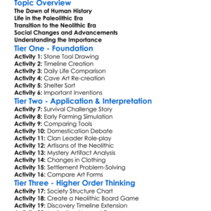 Paleolithic And Neolithic Eras Worksheet Activity Booklet