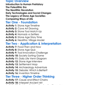 Paleolithic And Neolithic Societies Worksheet Activity Booklet