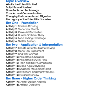 Paleolithic Societies Worksheet Activity Booklet