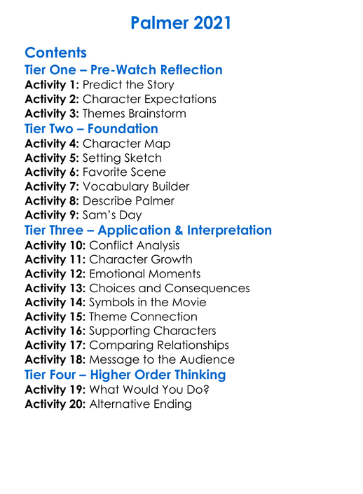 Palmer 2021 Worksheet Activity Booklet