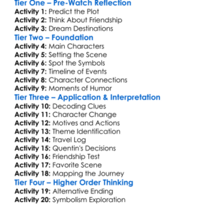 Paper Towns 2015 Worksheet Activity Booklet