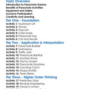 Parachute Activities Worksheet Activity Booklet
