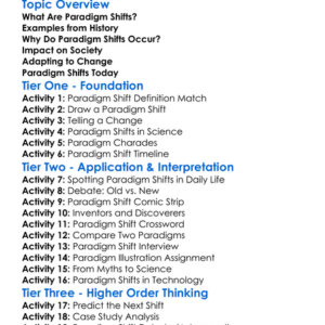 Paradigm Shifts Worksheet Activity Booklet