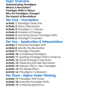 Paradigms And Revolutions Worksheet Activity Booklet