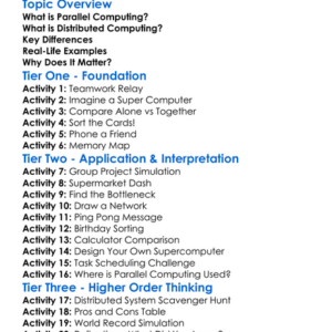 Parallel And Distributed Computing Worksheet Activity Booklet