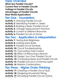 Parallel Circuits Worksheet Activity Booklet
