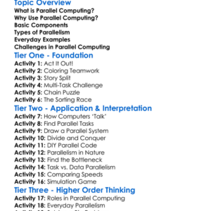 Parallel Computing Concepts Worksheet Activity Booklet