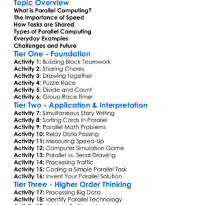 Parallel Computing Worksheet Activity Booklet