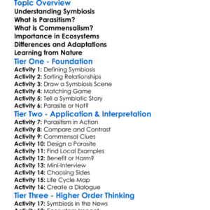 Parasitism And Commensalism Worksheet Activity Booklet