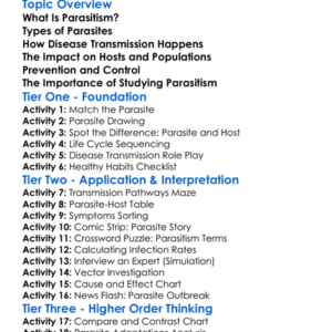 Parasitism And Disease Transmission Worksheet Activity Booklet