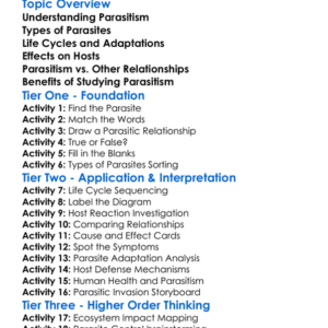 Parasitism And Its Effects Worksheet Activity Booklet