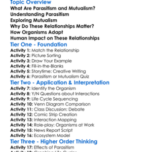 Parasitism And Mutualism Worksheet Activity Booklet
