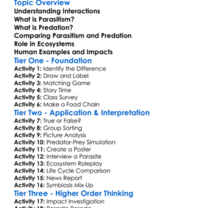Parasitism And Predation Worksheet Activity Booklet