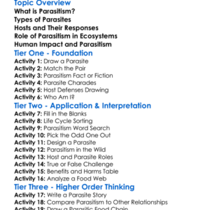 Parasitism In Nature Worksheet Activity Booklet