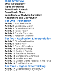 Parasitism In Plants And Animals Worksheet Activity Booklet