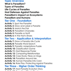 Parasitism In The Animal Kingdom Worksheet Activity Booklet