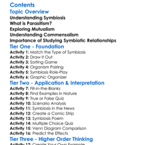 Parasitism Mutualism And Commensalism Worksheet Activity Booklet