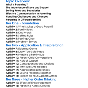Parenting Basics Worksheet Activity Booklet