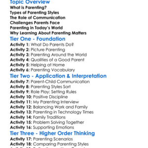 Parenting Worksheet Activity Booklet