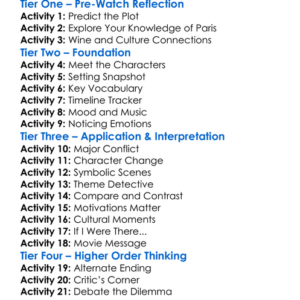 Paris Wine  Romance 2019 Worksheet Activity Booklet