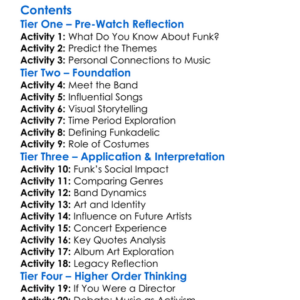 Parliament Funkadelic One Nation Under A Groove 2005 Worksheet Activity Booklet