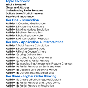 Partial Pressures Worksheet Activity Booklet